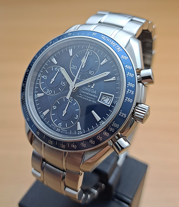 BLUE Omega Speedmaster Automatic Date Wristwatch Ref. 3212.80